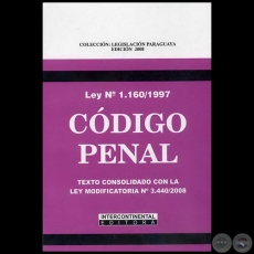 CÓDIGO PENAL - LEY N° 1.160/1997 - Año 2008